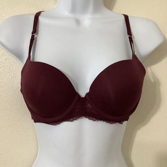NWT Nordstrom Natori Cabernet Burgundy Delight Lace Back Lacey Sexy Bra 34B - Picture 1 of 7